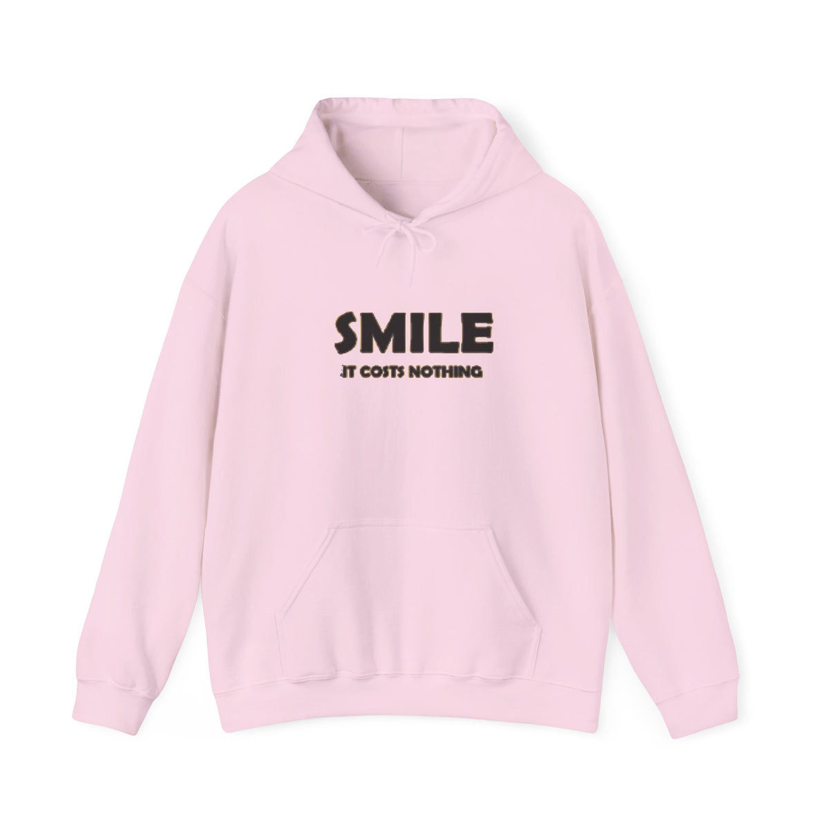Smile It Costs Nothing Hoodie — Minimalist Positive Message Hooded Sweatshirt