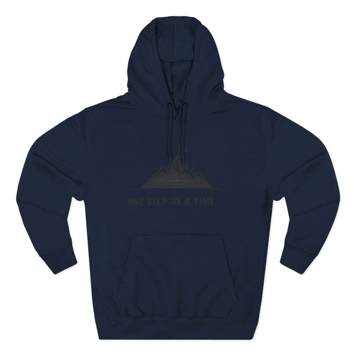 Hoodie - 'One Step at a Time' Mountain Graphic Fleece Hoodie
