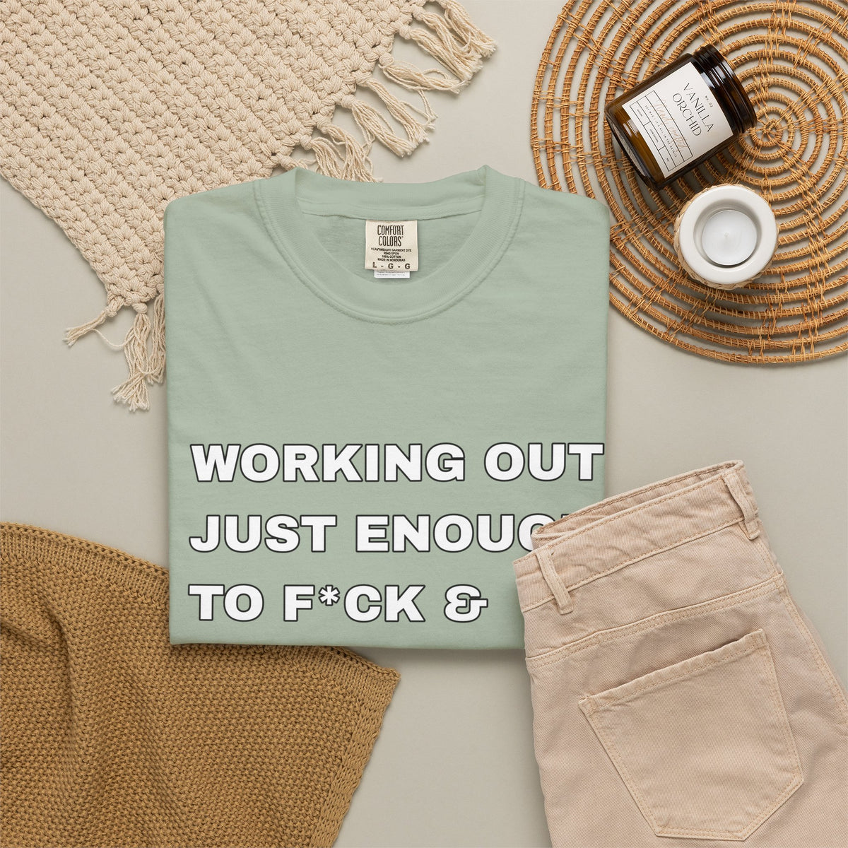 GYM T-Shirt — "Working Out Just Enough to F*ck & Fight" Motivational Sarcastic Tee