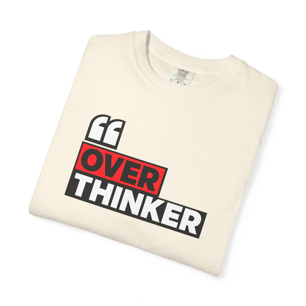 Overthinker Graphic T-Shirt — Bold Red & Black Text Tee