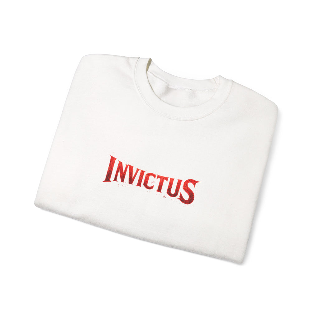Invictus Crewneck Sweatshirt — Bold Red Script Pullover
