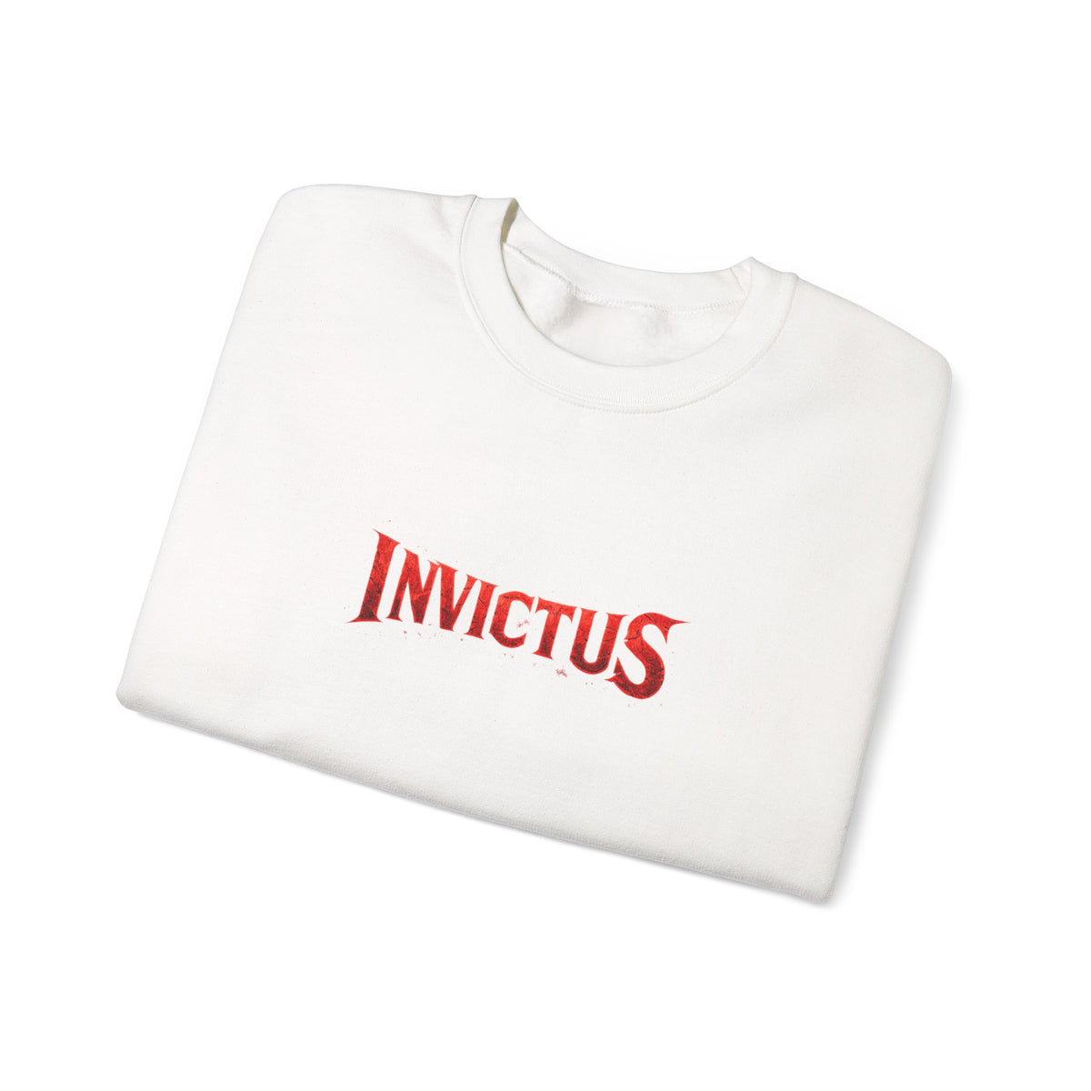 Invictus Crewneck Sweatshirt — Bold Red Script Pullover