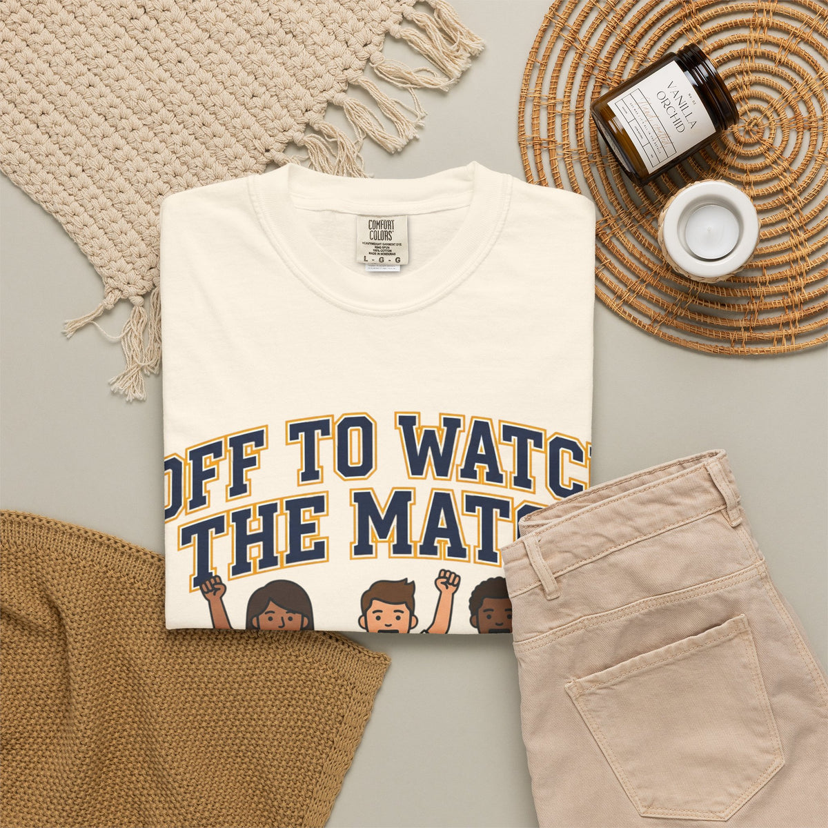 Off to Watch the Match T-Shirt — 'With My Crew' Sports Fan Tee