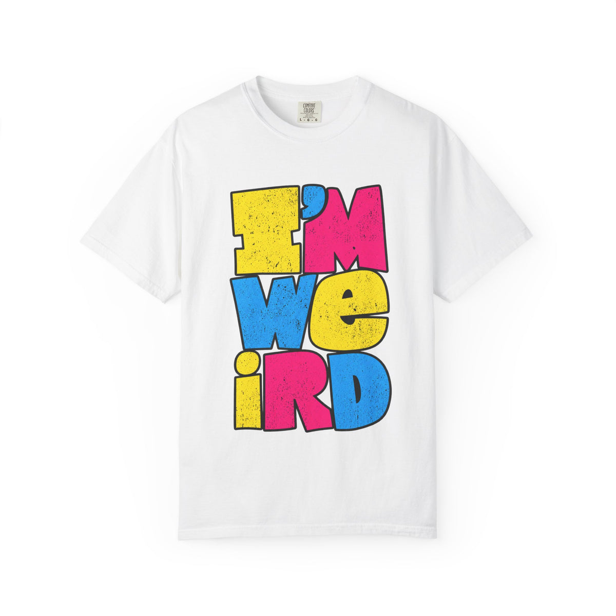 "I'M WEIRD" Colorblock Graphic T-Shirt — Retro Pop Statement Tee
