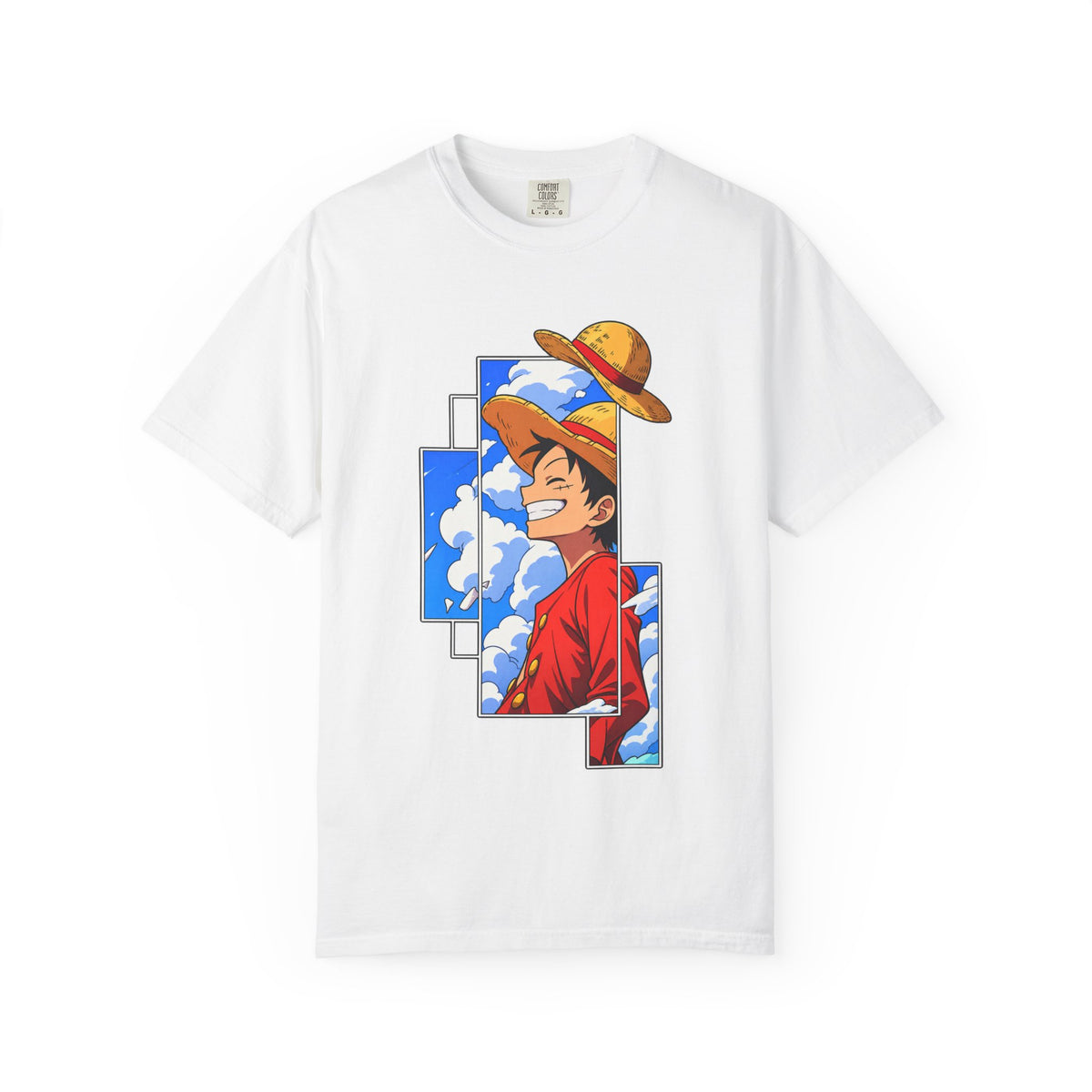 Anime Straw Hat Crew T-Shirt — Luffy Smiling Sky Graphic Tee