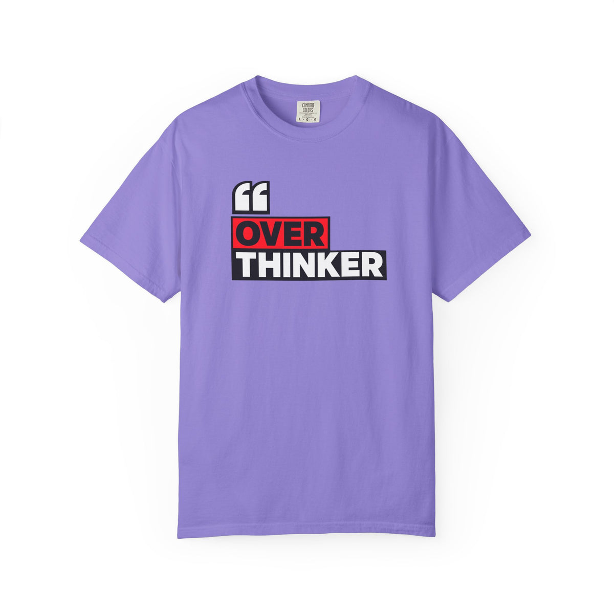 Overthinker Graphic T-Shirt — Bold Red & Black Text Tee