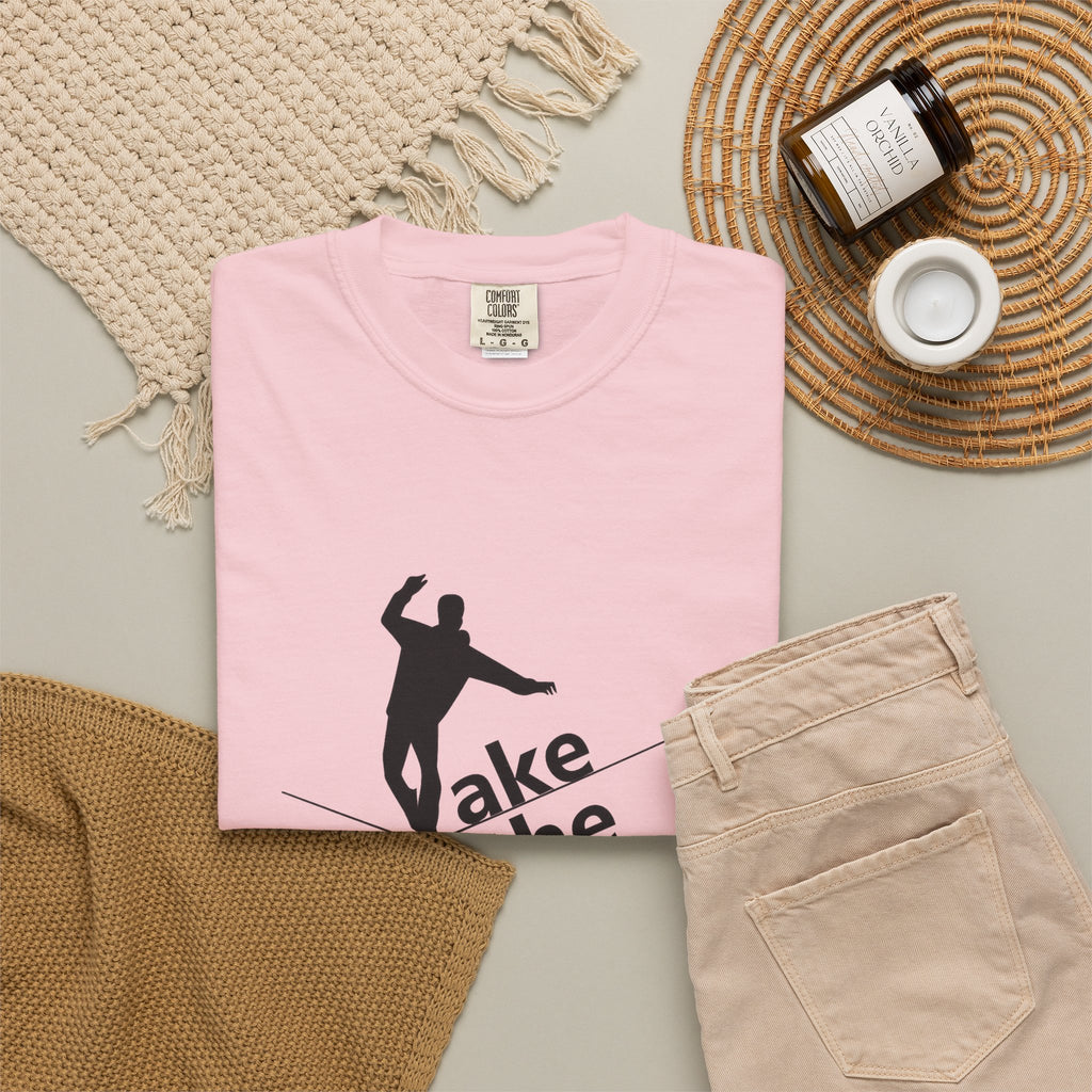 Take the Risk T-Shirt — Tightrope Silhouette Motivational Tee