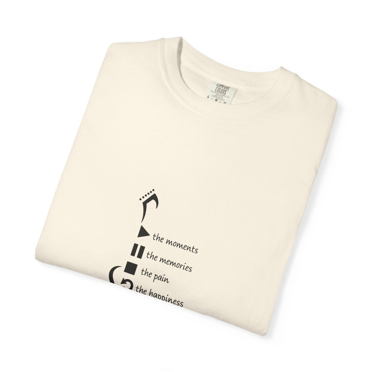 Guitar Silhouette Tee — "Our Moments, Our Memories, Our Music, Our Happiness"