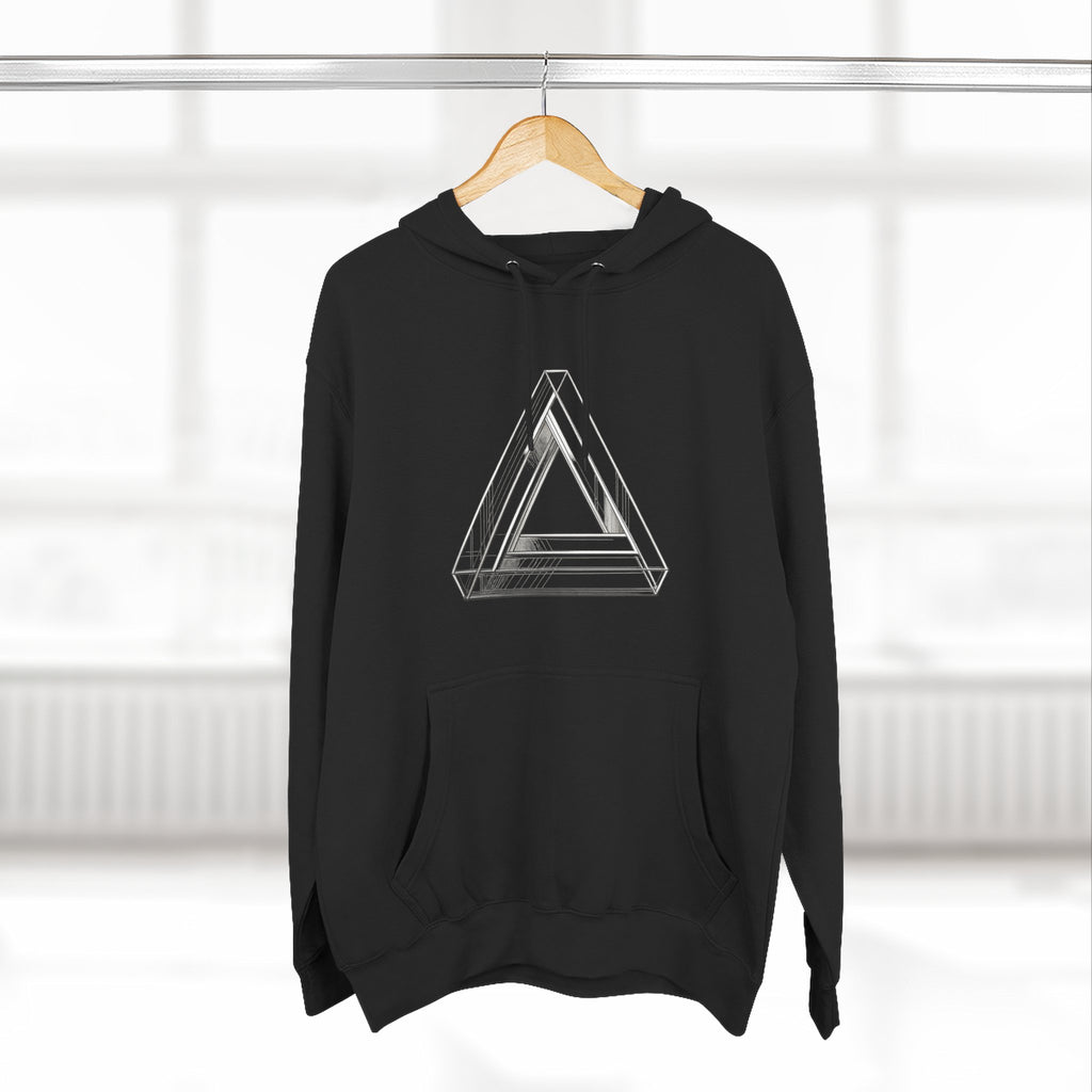 Minimal Geometric Triangle Hoodie — Three-Panel Illusion Design