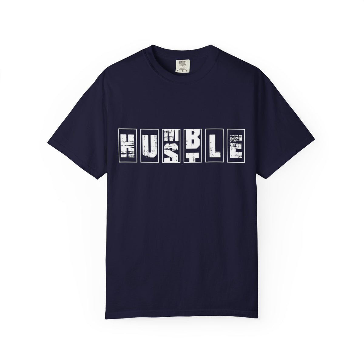 Hustle Block Letter T-Shirt — Vintage Graphic Tee with 'HUSTLE' Design
