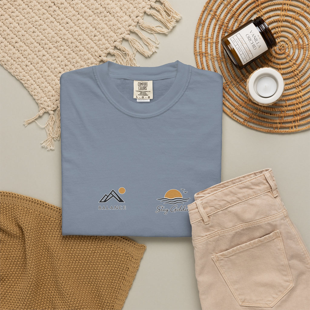 Paradise Club Tee — Minimal Sunset Palm Graphic T-Shirt