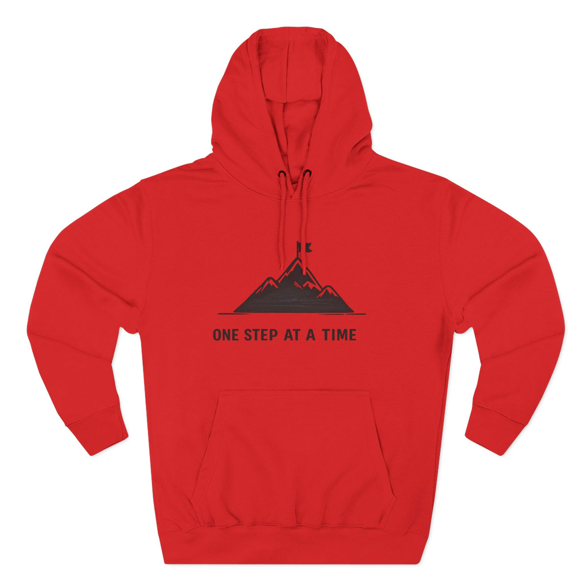 Hoodie - 'One Step at a Time' Mountain Graphic Fleece Hoodie