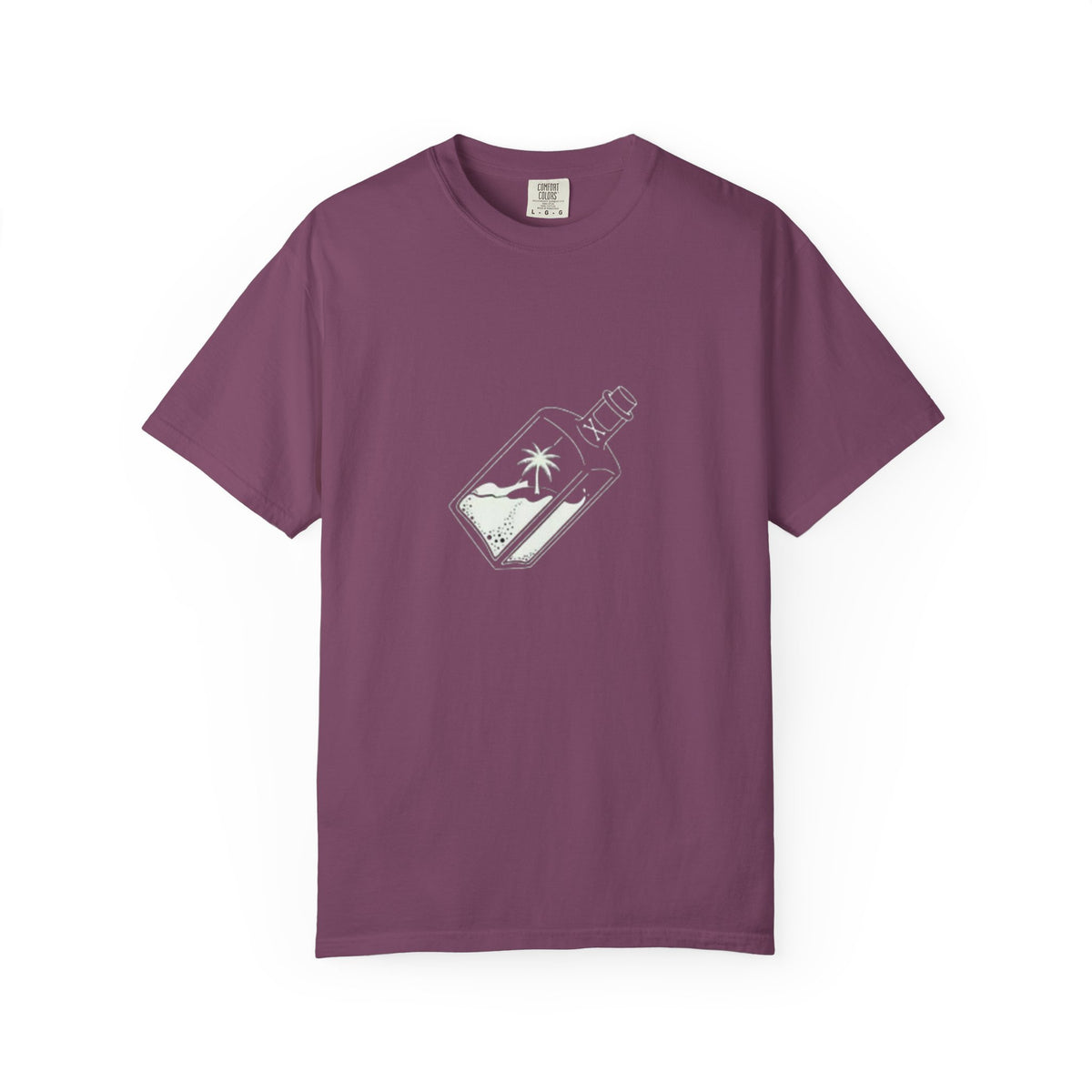 Pocket Island T‑Shirt — Minimal Bottle Isle Graphic Tee