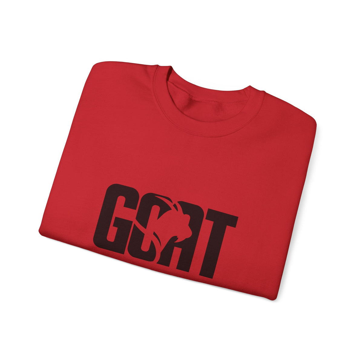 GOAT Graphic Sweatshirt — Athletic "GOAT" Logo Crewneck for Sports Fans