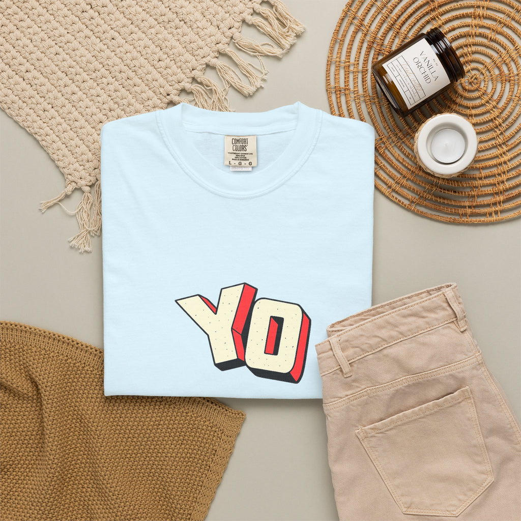 Yo Graphic T-Shirt — Retro 3D Lettering Tee