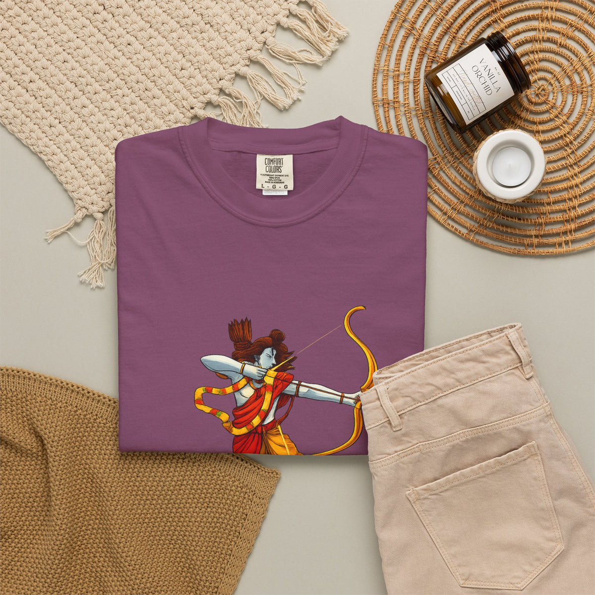 Ram Archer T-Shirt with ‘Jai Shri Ram’ Hindi Script — Hindu Festival & Devotional Tee