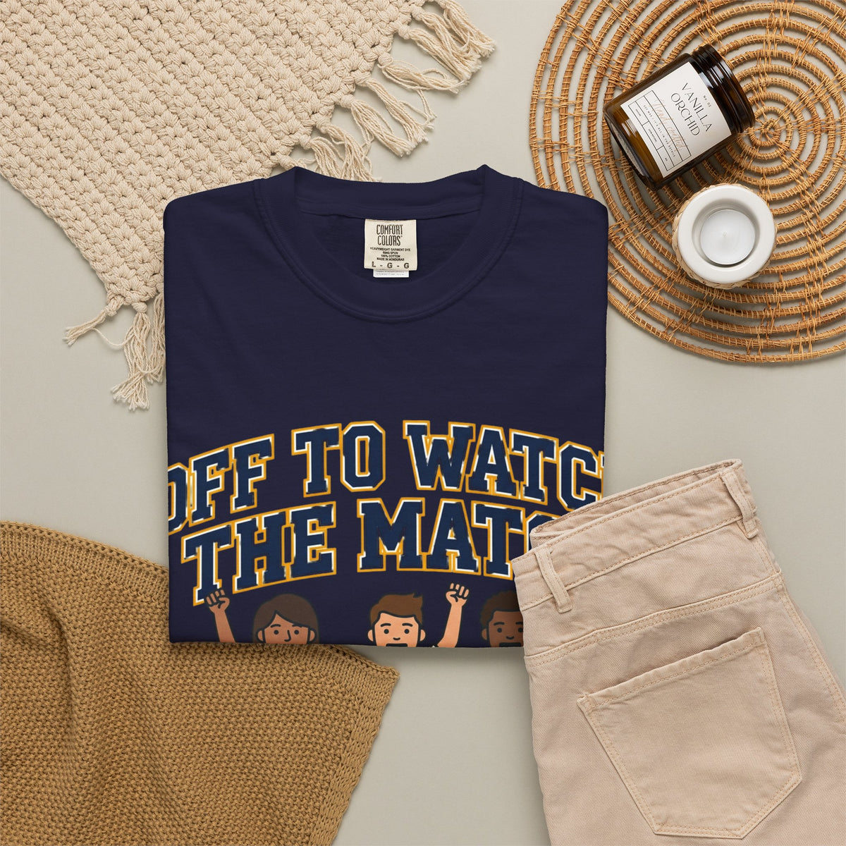 Off to Watch the Match T-Shirt — 'With My Crew' Sports Fan Tee