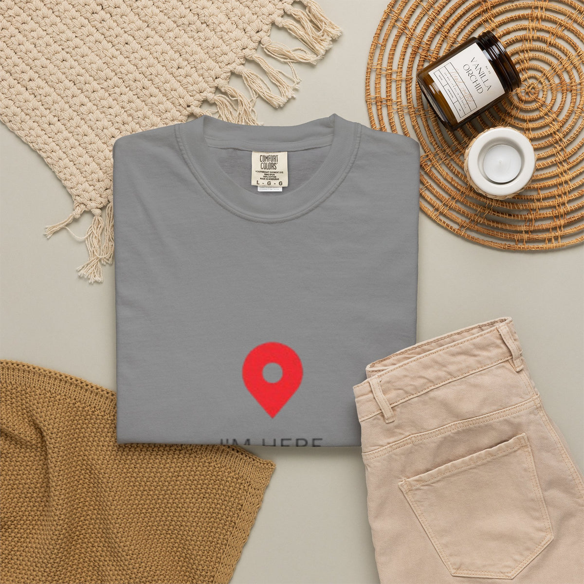 I’m Here T‑Shirt — Location Pin Graphic Tee