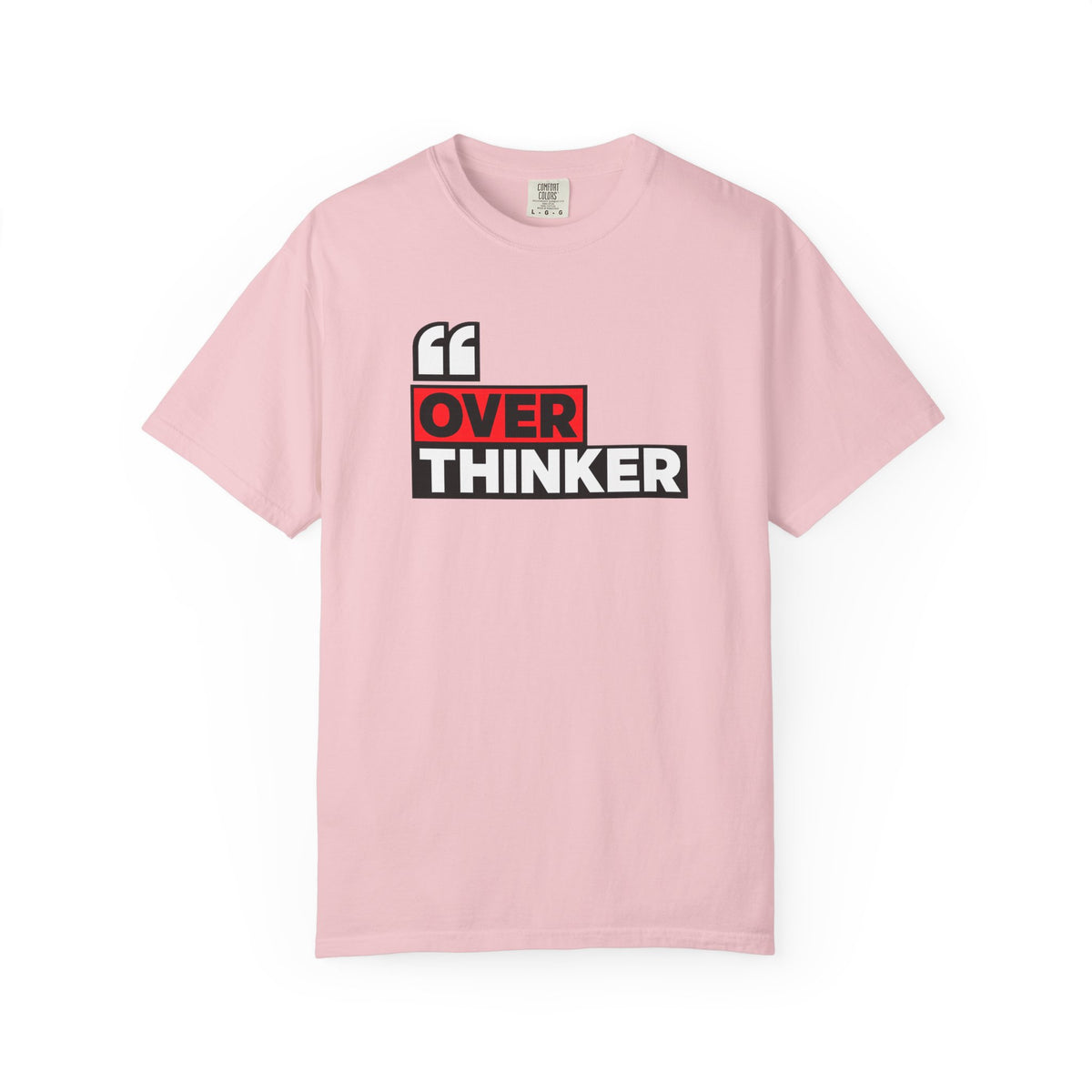 Overthinker Graphic T-Shirt — Bold Red & Black Text Tee
