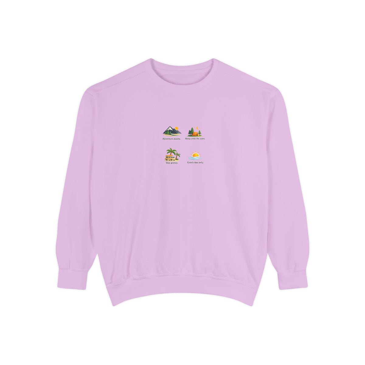 Good Vibes Only Sweatshirt — Sunrise Graphic Cozy Pullover