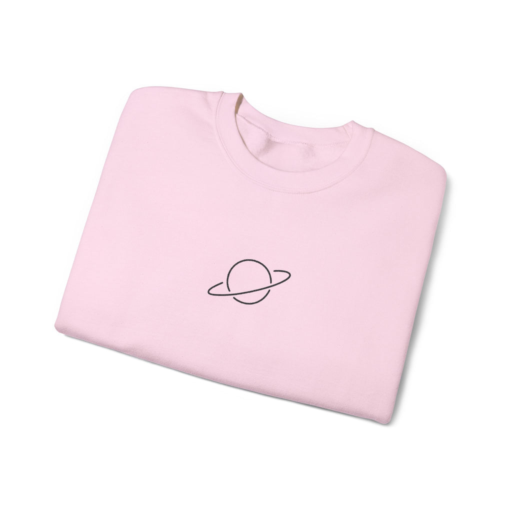 Minimal Planet Crewneck Sweatshirt Embroidered