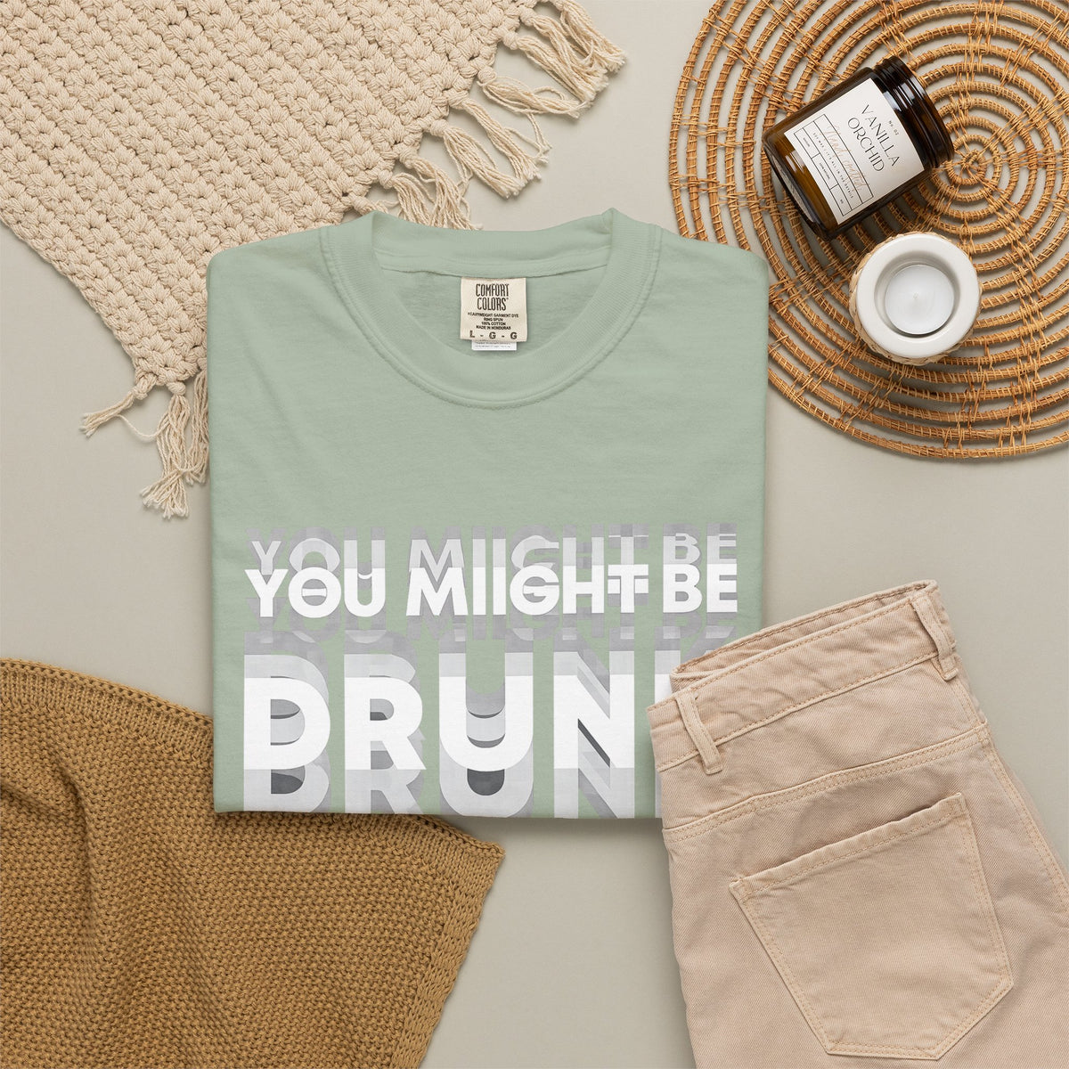 T-Shirt — "You Might Be Drunk" Distressed Text Graphic Tee