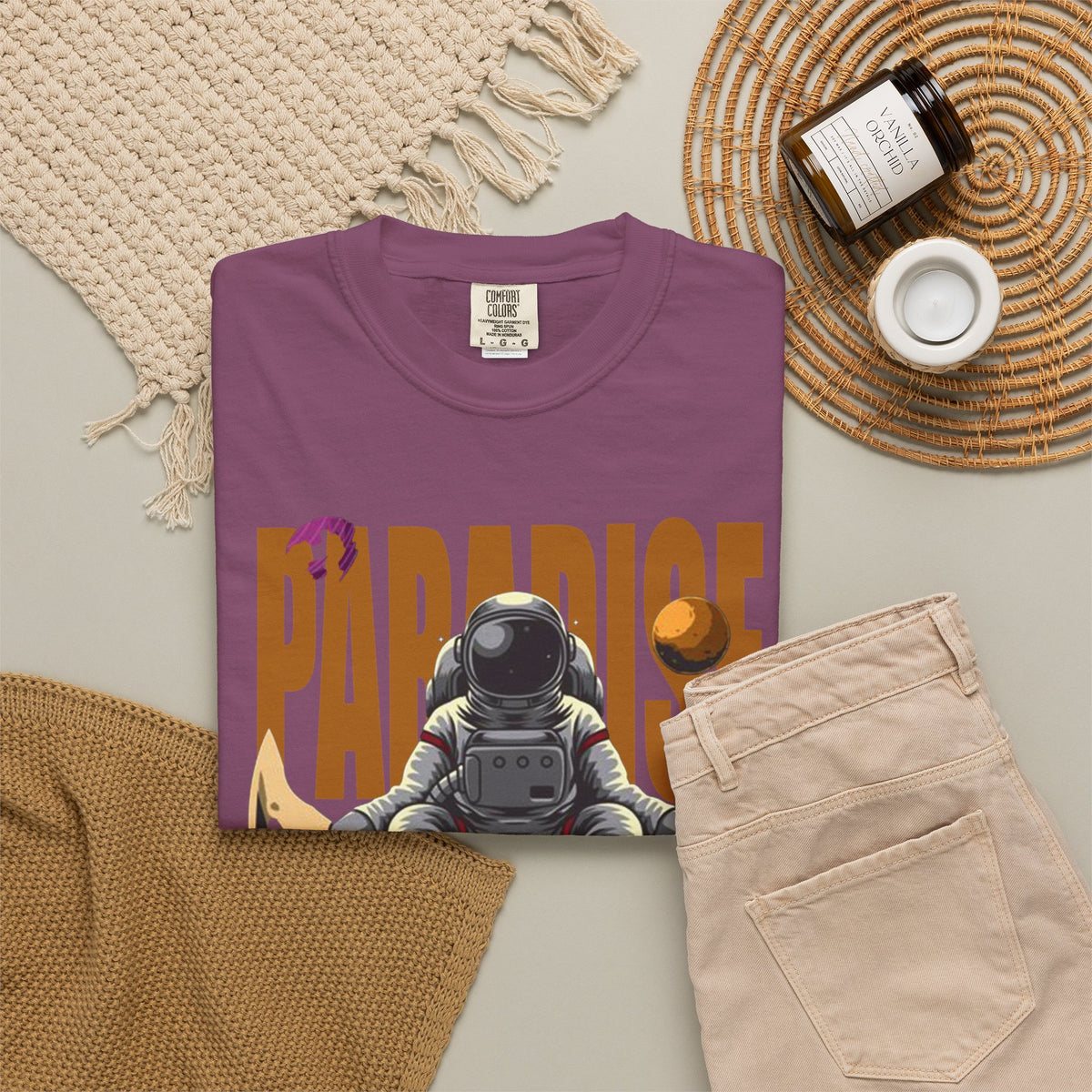 T-Shirt — 'Paradise: Never Get Tired of Getting Lost' Astronaut Graphic Tee