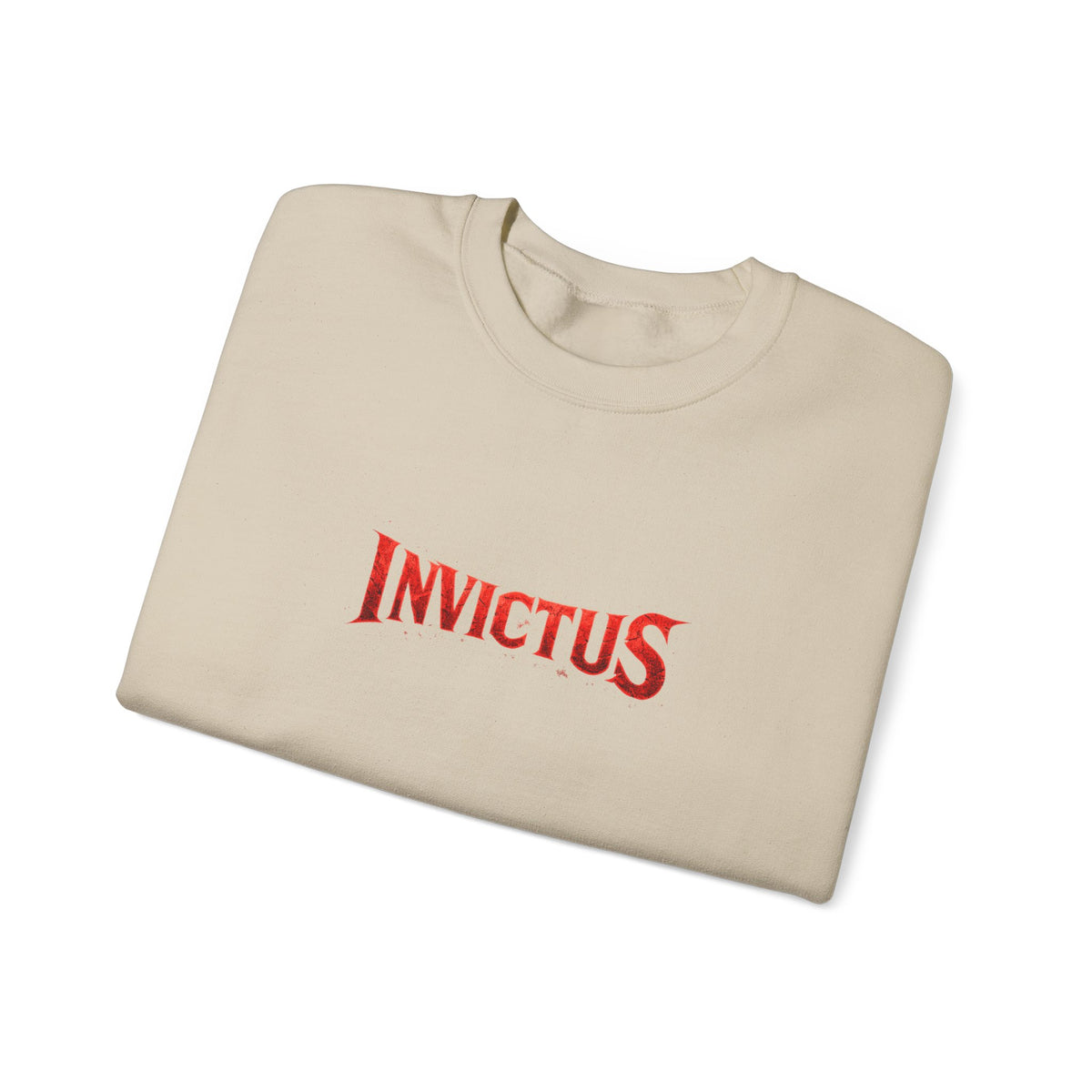 Invictus Crewneck Sweatshirt — Bold Red Script Pullover