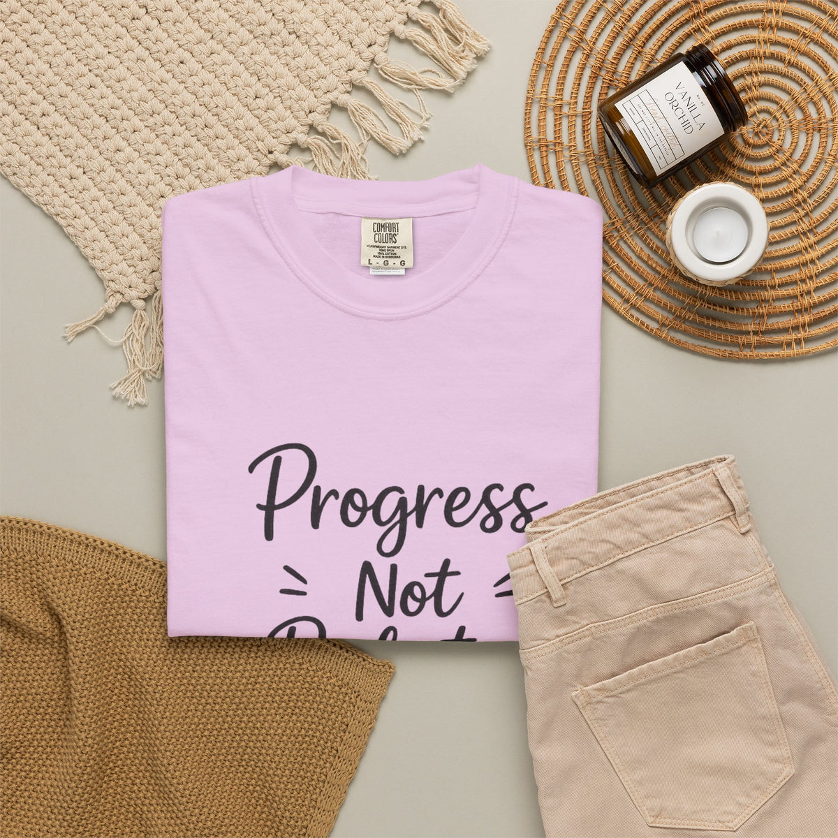 T-Shirt — "Progress Not Perfection" Inspirational Graphic Tee