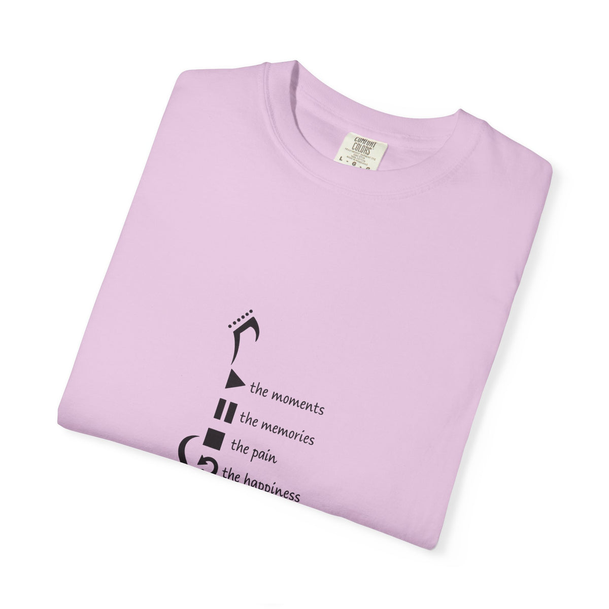 Guitar Silhouette Tee — "Our Moments, Our Memories, Our Music, Our Happiness"