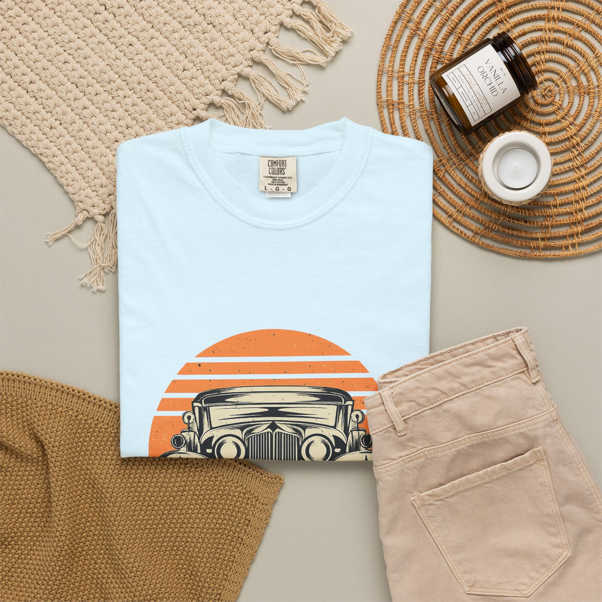 Vintage Car Sunset T-Shirt