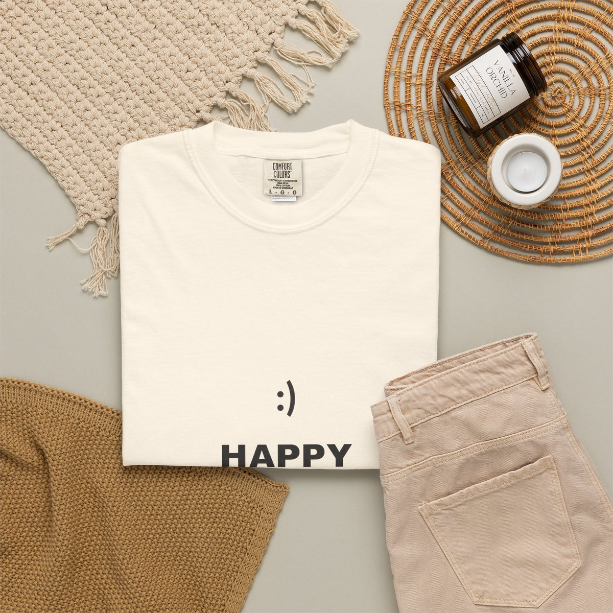 Happy Days T-Shirt — Minimal Smiley Graphic Tee