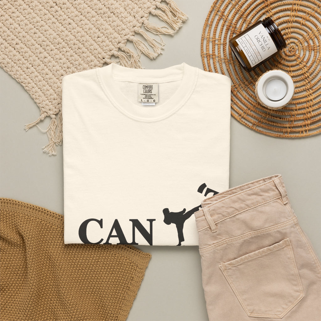 T-Shirt — 'CAN'T' Motivational Graphic Tee (Silhouette Kicking Apostrophe)
