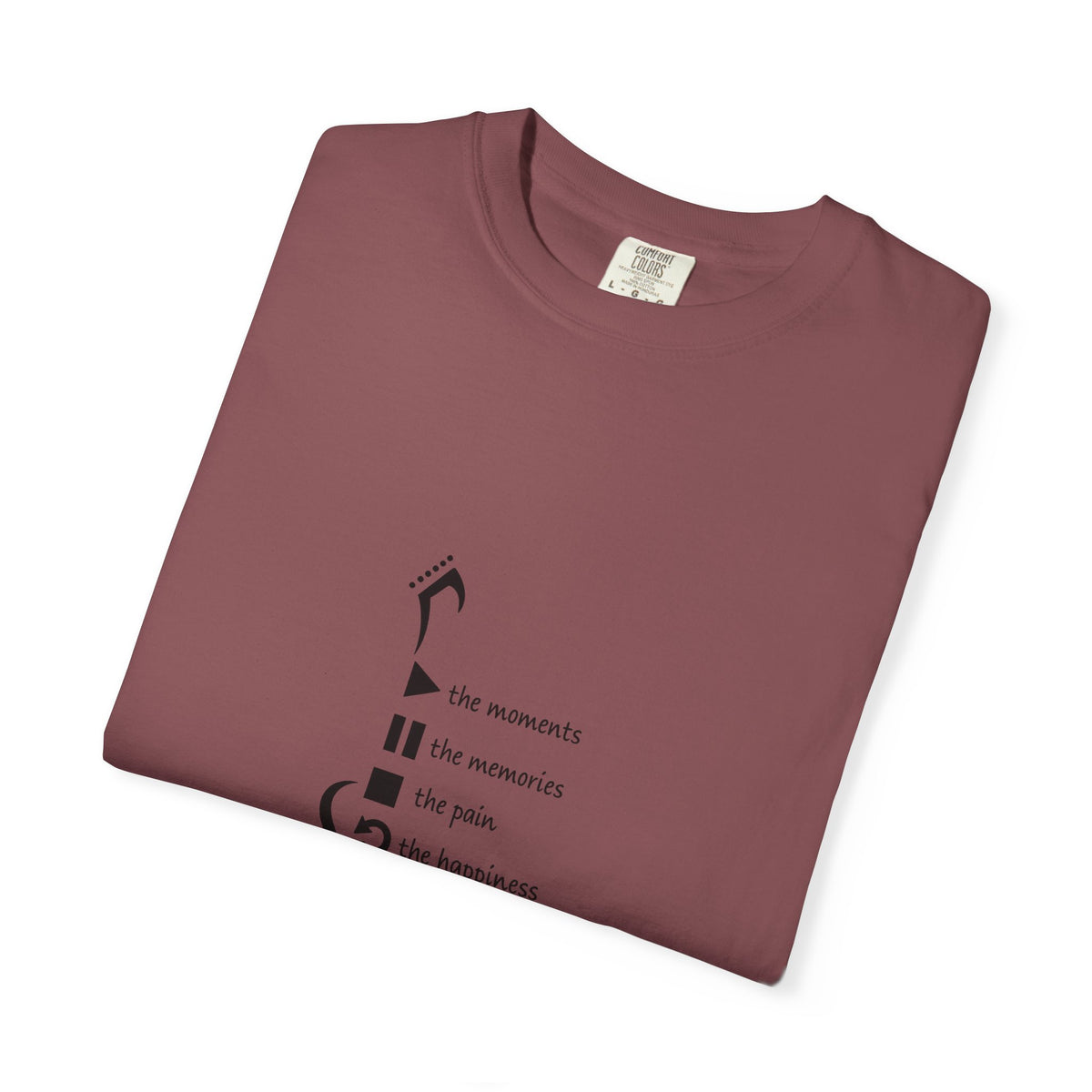 Guitar Silhouette Tee — "Our Moments, Our Memories, Our Music, Our Happiness"
