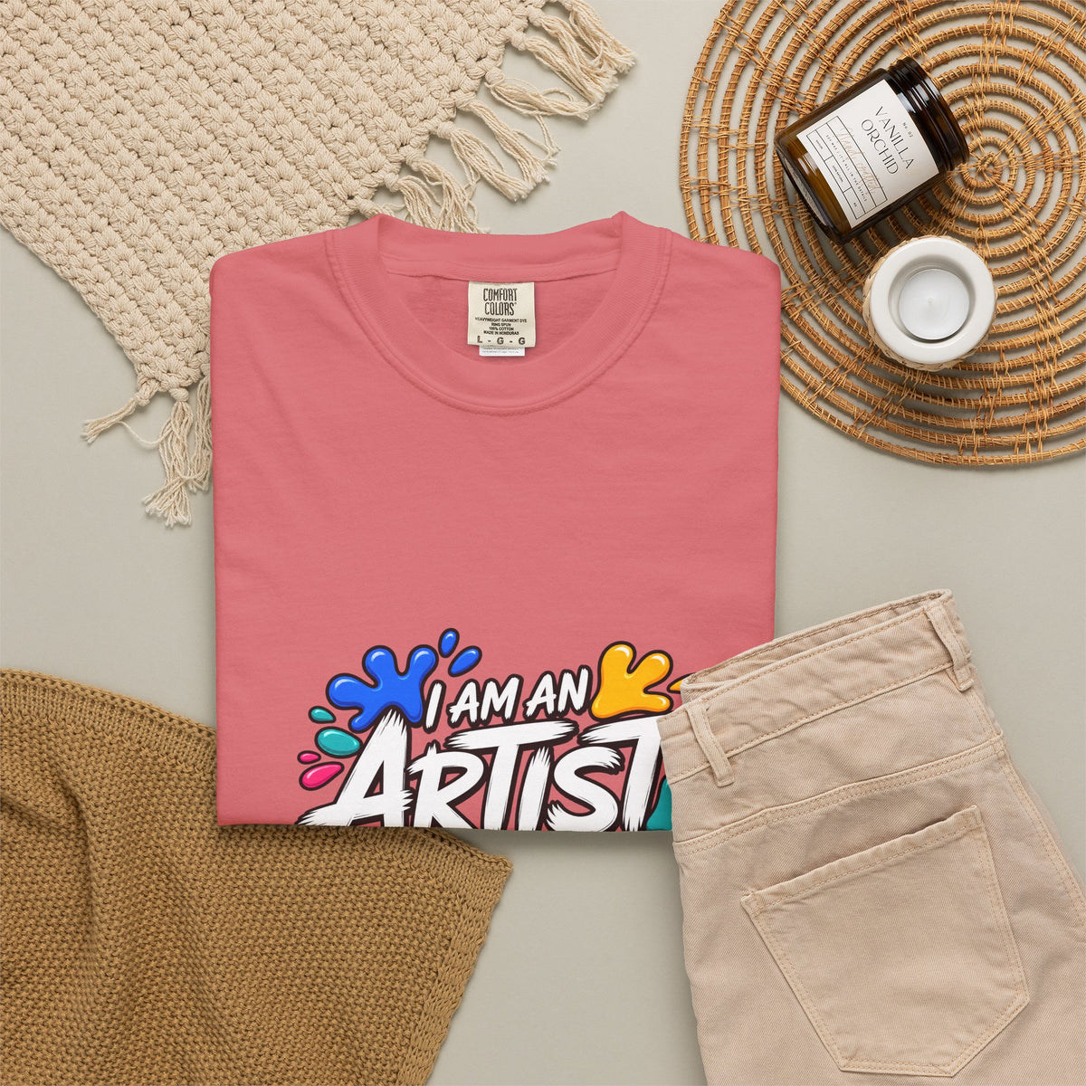 Artist T‑Shirt — "Human Artist" Colorful Paint Splash Graphic Tee
