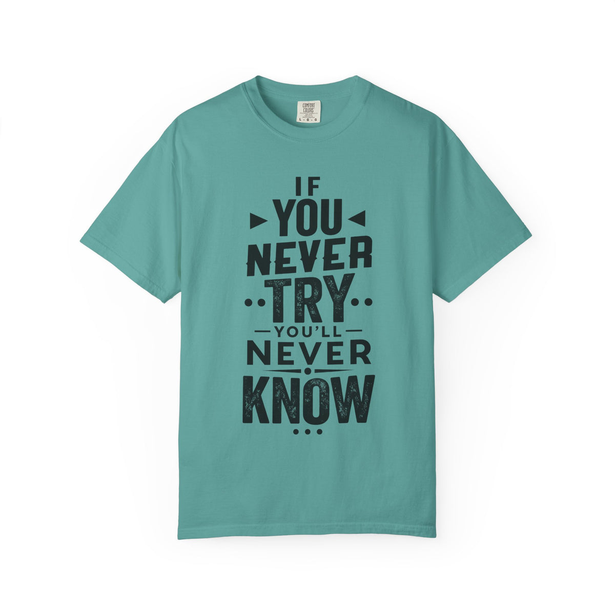 Motivational Graphic T-Shirt — "If You Never Try You'll Never Know" Inspirational Tee