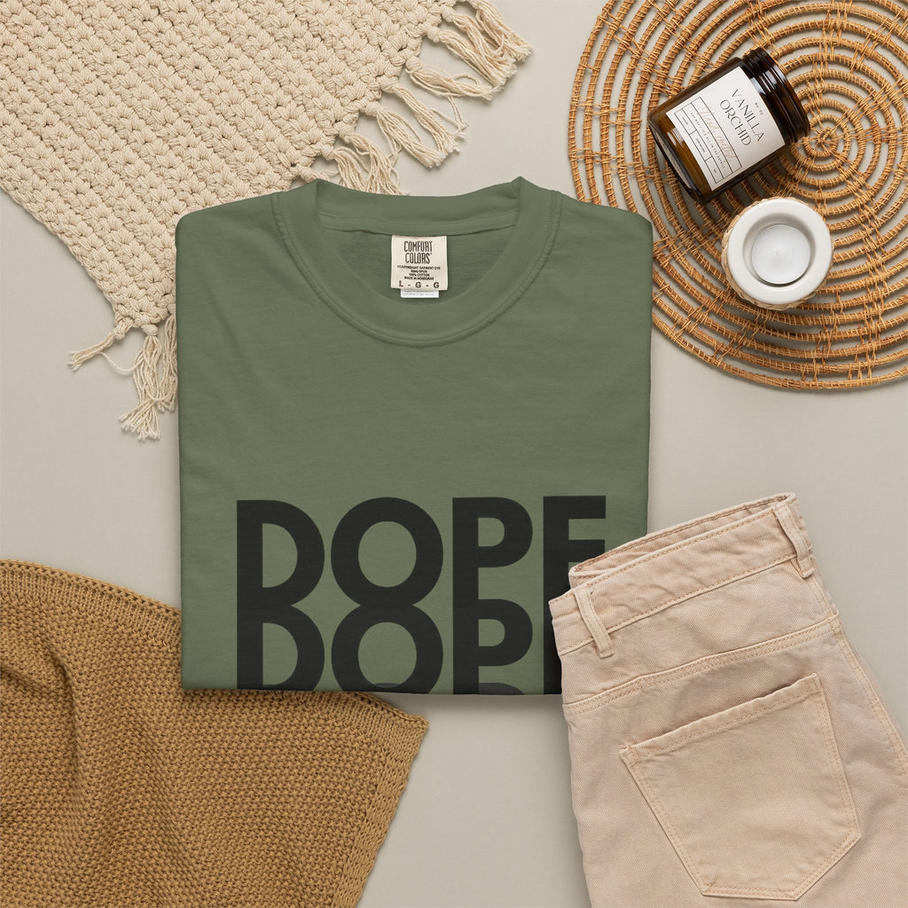 Dope Repeat Graphic T-Shirt — Retro Stacked Typography Tee