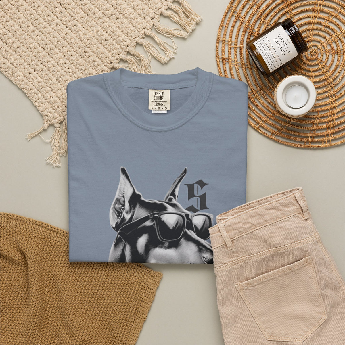 Doberman Sunglasses Graphic T-Shirt — "Snooper" Streetwear Tee