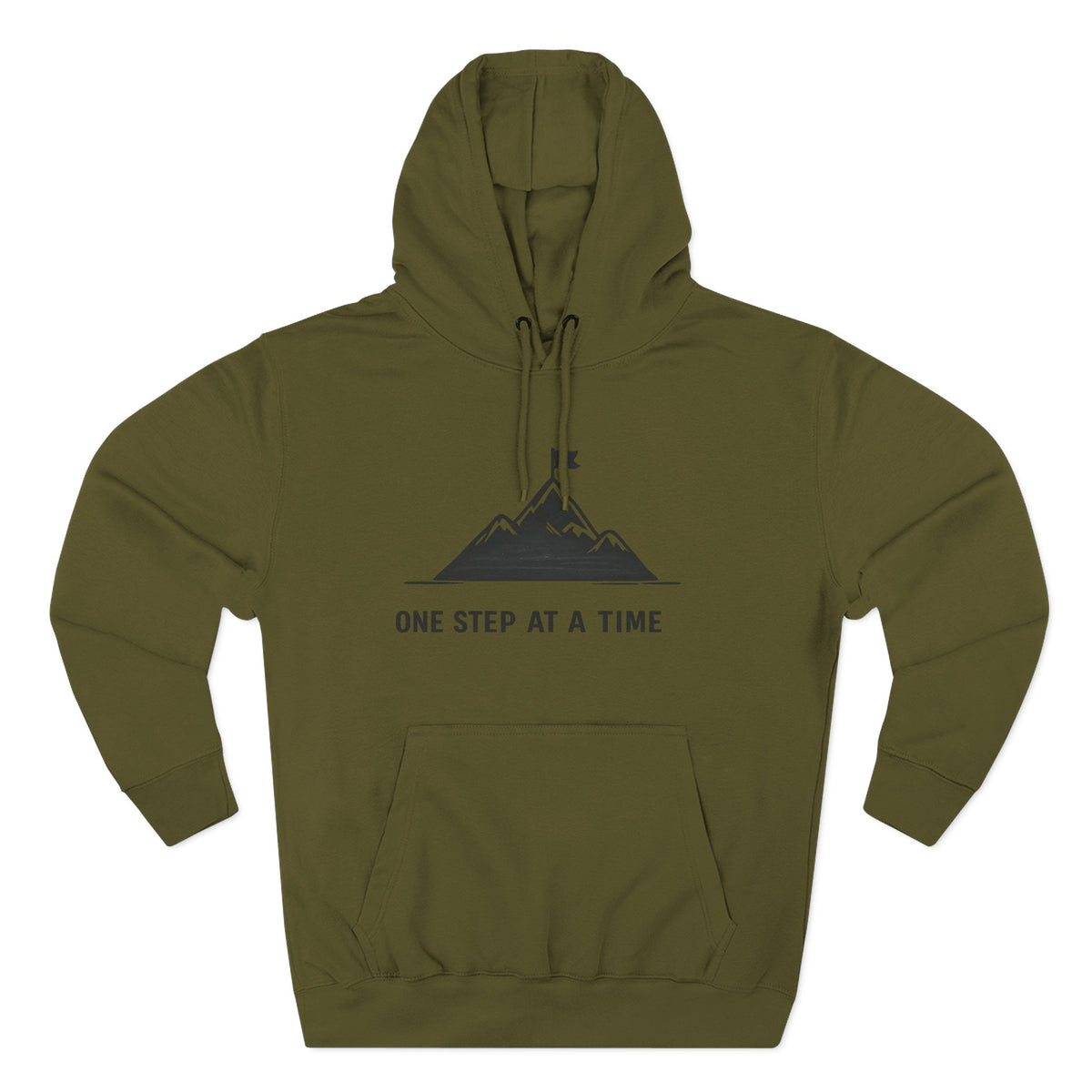 Hoodie - 'One Step at a Time' Mountain Graphic Fleece Hoodie