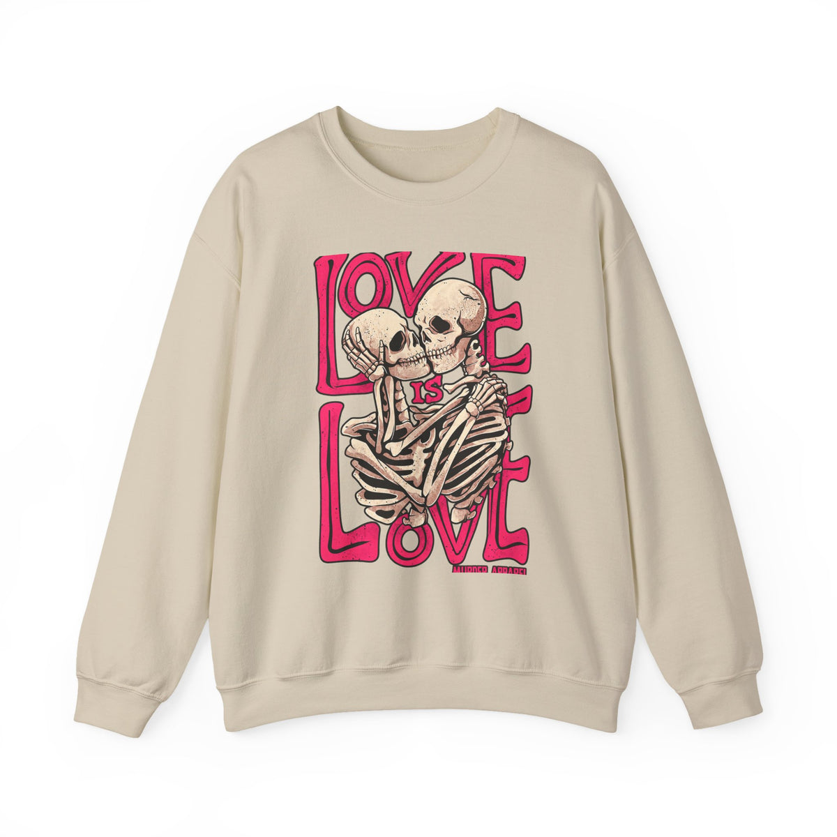 Skeleton Couple 'Love Is Love' Crewneck Sweatshirt