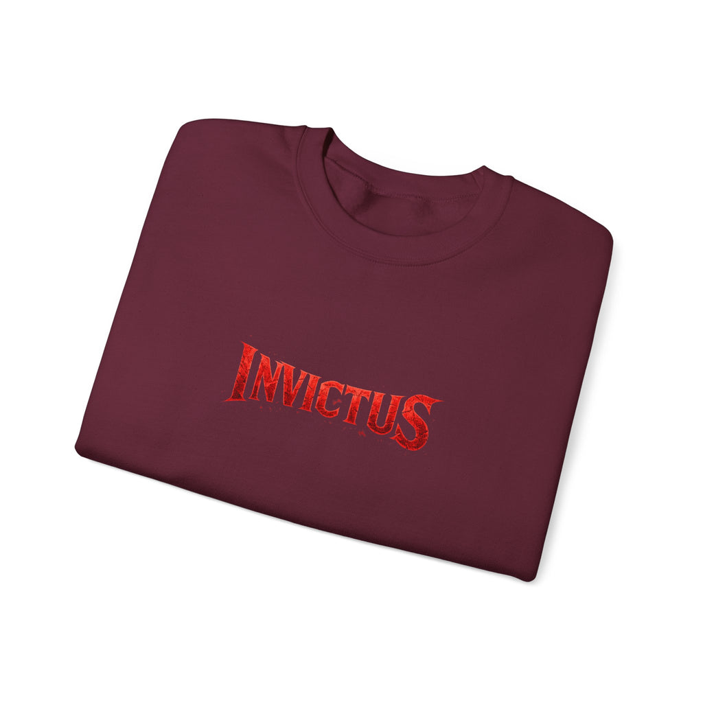 Invictus Crewneck Sweatshirt — Bold Red Script Pullover