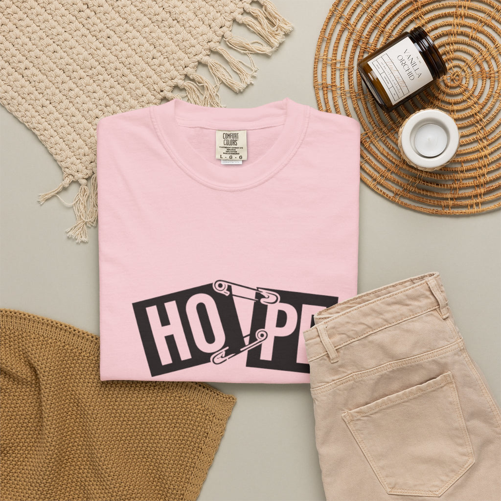 Hope Safety Pin T-Shirt — Graphic 'HOPE' Design
