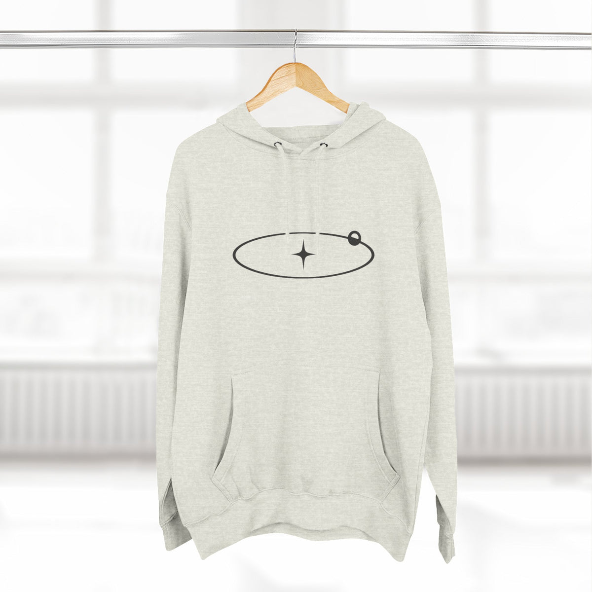 Minimal Orbit Hoodie — Simple Space Graphic Pullover