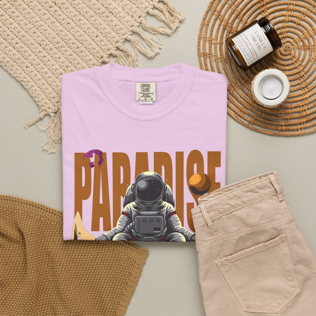 T-Shirt — 'Paradise: Never Get Tired of Getting Lost' Astronaut Graphic Tee