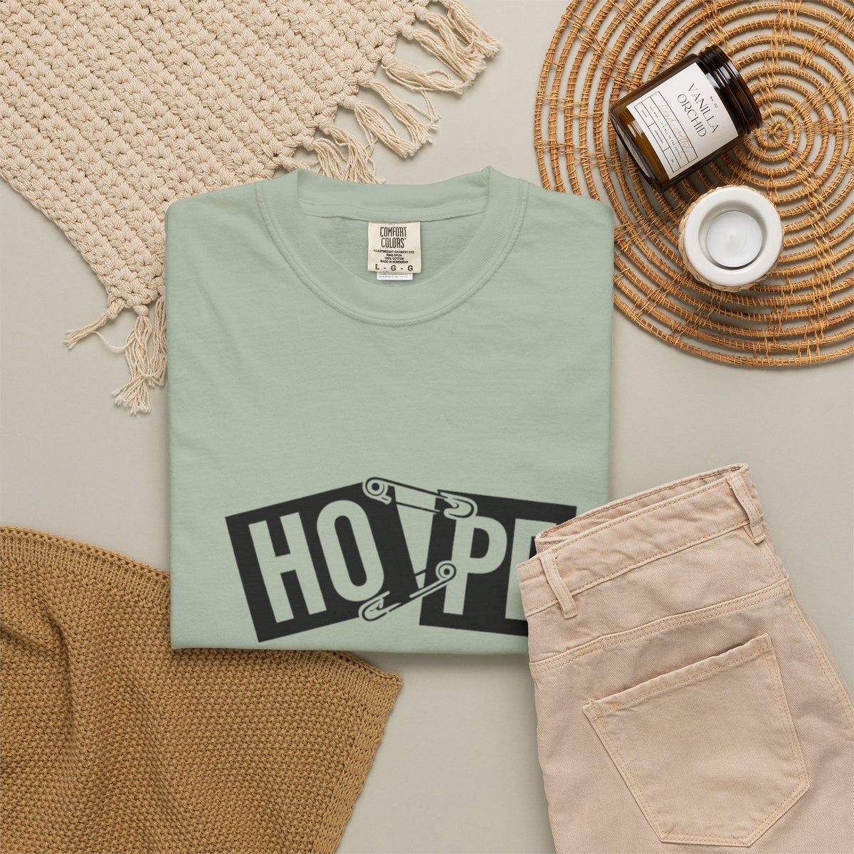 Hope Safety Pin T-Shirt — Graphic 'HOPE' Design