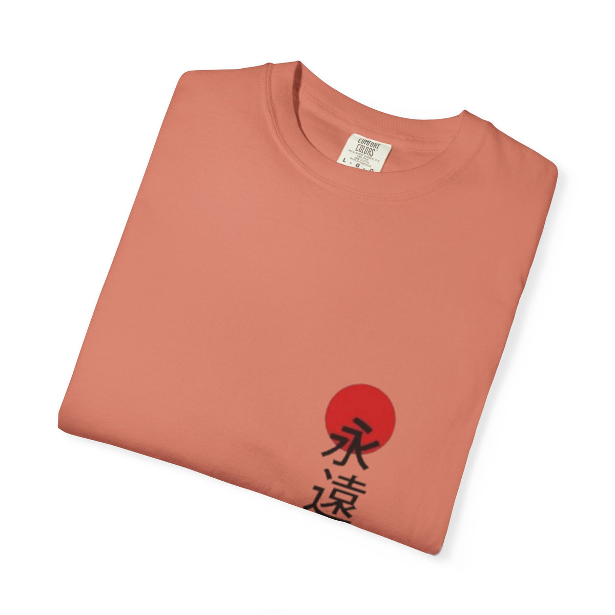 Japanese Victory Tee — "永遠に勝つ" Vertical Sun Graphic T-Shirt