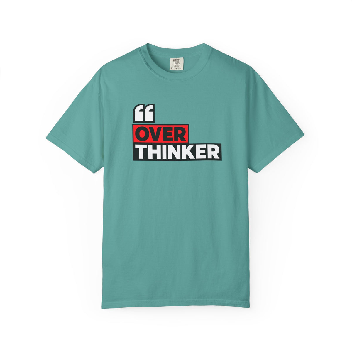 Overthinker Graphic T-Shirt — Bold Red & Black Text Tee