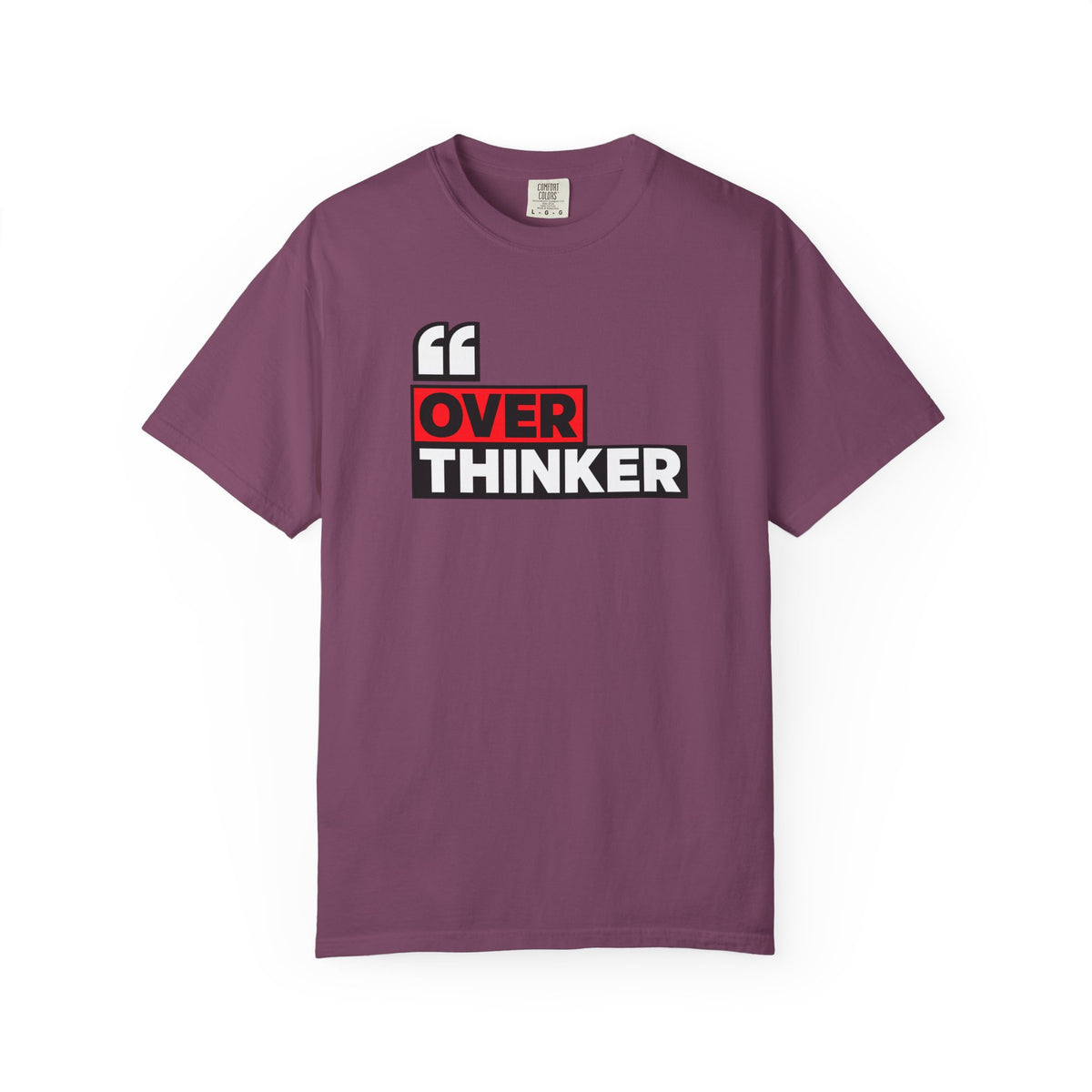 Overthinker Graphic T-Shirt — Bold Red & Black Text Tee