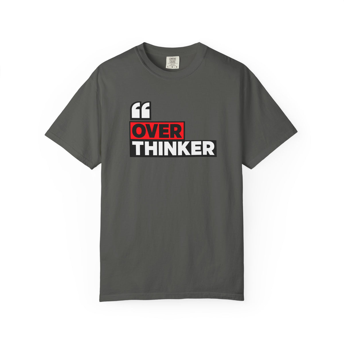 Overthinker Graphic T-Shirt — Bold Red & Black Text Tee