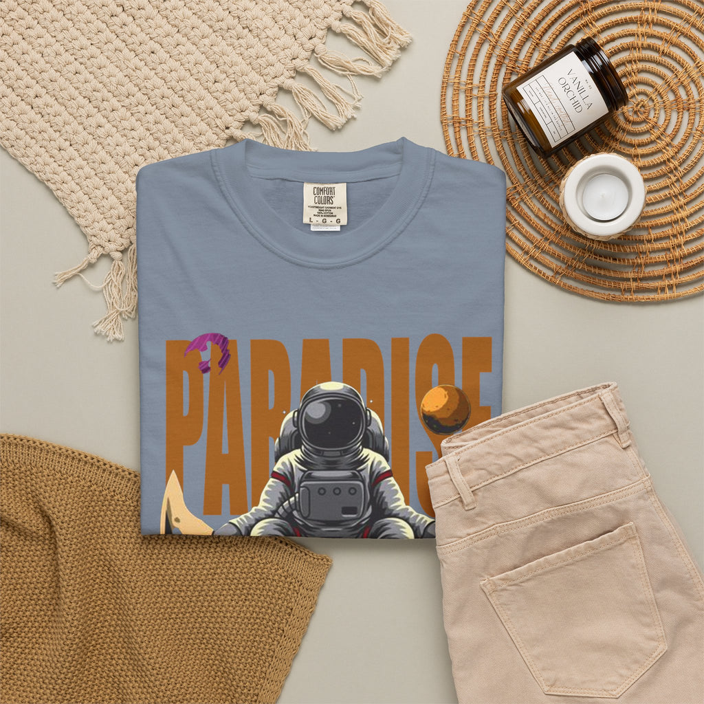 T-Shirt — 'Paradise: Never Get Tired of Getting Lost' Astronaut Graphic Tee